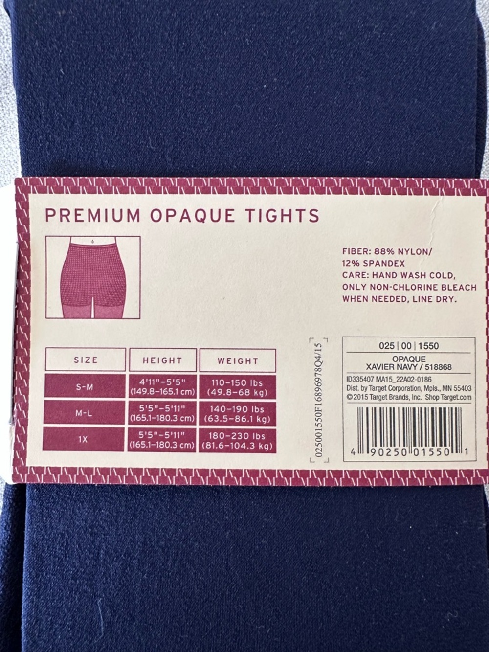 Pair of Navy Opaque Tights and Pair of Black of Black Opaque Tights - 03 - Picture 3 of 8